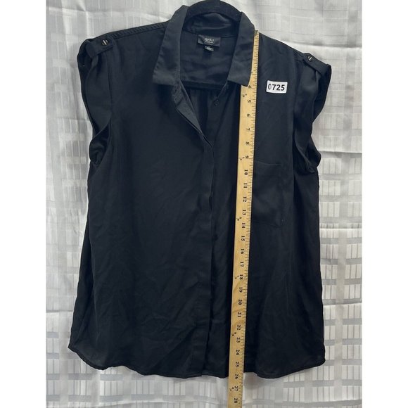 Mossimo Women's Shirt Size L Color Black Casual Button Up - Picture 3 of 14